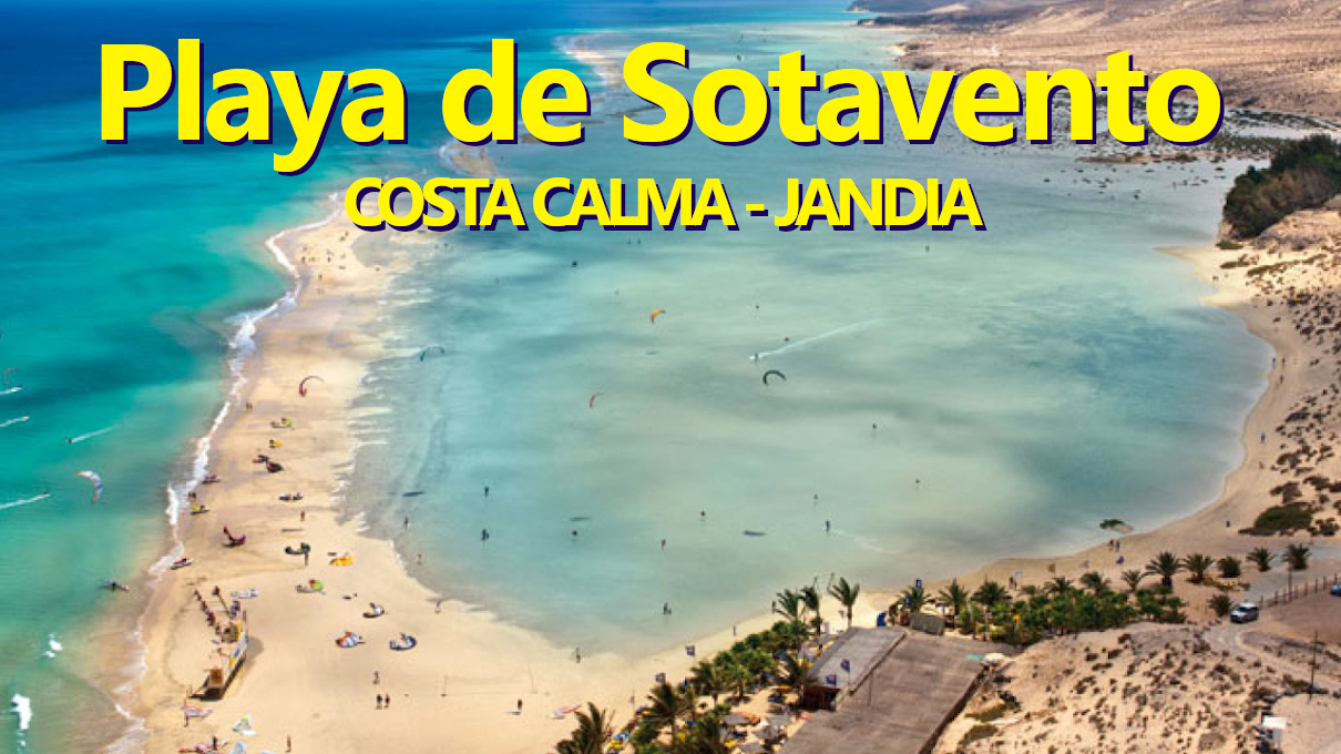 spiaggia e laguna di Sotavento a Costa Calma, Jandia, Fuerteventura, isole Canarie, Casthotels Fuertesol Bungalows